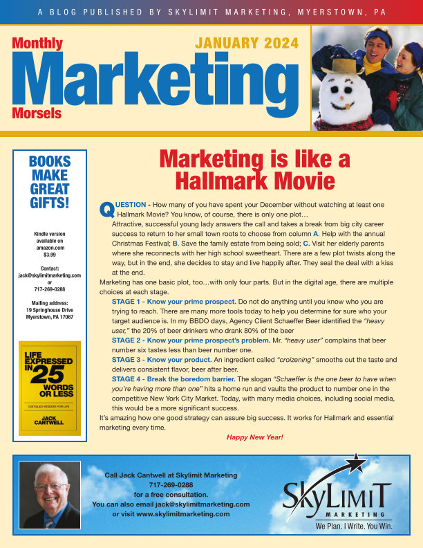 Marketing is like a Hallmark Movie - Jan 2024